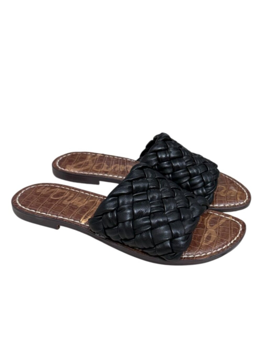 Sam Edelman Women's Griffin Leather Woven Slide Sandals Size 8